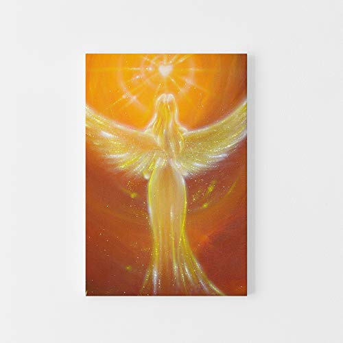 Henriettes-ART Engelbild, Leinwanddruck: Das Herz weiss Engel Geschenke direkt vom Künstler (40 x 60 cm)