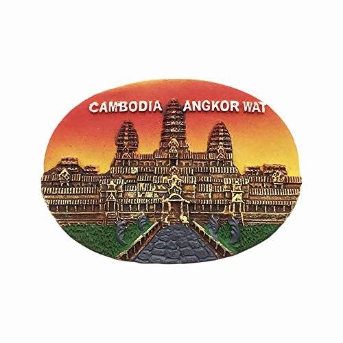 Angkor Wat Cambogia, calamita da frigorifero 3D in resina, souvenir da viaggio, fatta a mano, decorazione per la casa e la cucina cambogia, regalo