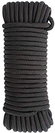 Hxiu 8 mm/10 mm, 1,8 m, geflochtenes Nylon-Seil, Mehrzweck-Seil, leistungsstarkes Nylon-Seil, langlebig, langes Seil für Camping, Sport und Outdoor, Umzug, Möbel, Angeln (10 mm, schwarz)
