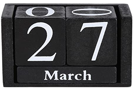 Calendario Madera Cubos, Diario Cubos Cuenta AtráS Dados Bloque Sobremesa Perpetuo Bloques Soporte Cubo Oficina Mesa VisualizacióN Vintage Para Hogar Escuela Casa Planificador DecoracióN Escritorio