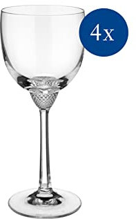 Villeroy & Boch Signature Octavie - Set di 4 calici da vino bianco, 225 ml, 18,6 cm, in cristallo con elementi decorativi opulenti per un ambiente esclusivo, trasparenti, lavabili in lavastoviglie