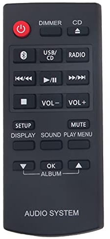 N2QAYB000984 Remplacement de la télécommande Convient pour Panasonic CD Stereo System SC-PM250 SA-PM250 SB-PM02 SC-PM251 SA-PM251 SC-PM600 SA-PM600 SB-PM500 SC-UX100 SA-UX100 SB-UX100 SC-HC200