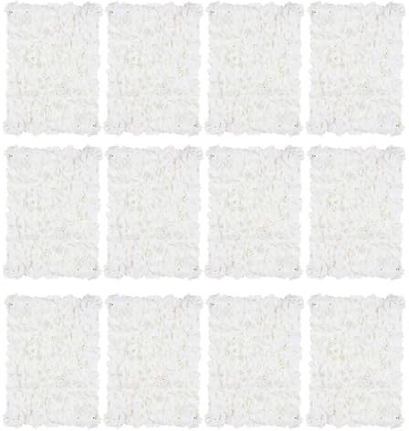 Künstliche Blumen Wand Kunstblumen Deko: Blosmon 12 Stück Weiß Blumengestecke Blumenwand Hortensien Dekoblumen Unechte Seidenblumen Gesteck Fuer Hochzeit Balkon Garten Wohnzimmer Tisch Wanddeko | Blumenwand für Hochzeit, Party, Babyparty, Brautparty, Dekoration – hängende künstliche Seidenblumen-Hintergrunddekoration
