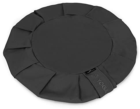 Yoga Studio Ersatz-EU-Meditationskissen, rund, Zafu, Bio-Baumwolle, abnehmbar, waschbar, Tragegriff, Grau