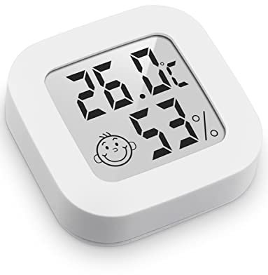 2 pièces - Mini Thermomètre Hygromètre Intérieur Digital à Haute Précision, Moniteur de Température et Humidimètre, Thermo Hygromètre Indicateur du Niveau de Confort