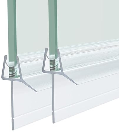 Transparent Ersatz Wasserabweiser Duschdichtung 5 mm/ 6 mm/ 7 mm/ 8 mm für Glastür Duschtüren Duschwand Badewanne Duschkabine 2 x 80cm
