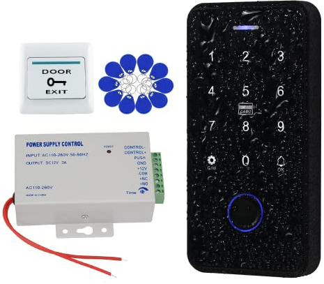 QTTYELOK Porta Tuya Bluetooth Kit di Sistema di Controllo di Accesso IP68 Impermeabile Impronte Digitali Tastiera RFID + 10pcs 13.56MHz Portachiavi (Senza Serratura)