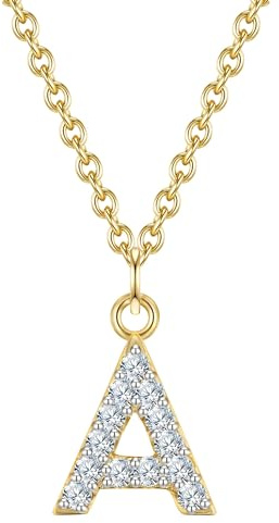 GLANZSTÜCKE MÜNCHEN Damen Kette Buchstabe A aus 925/- Sterling Silber mit Zirkonia