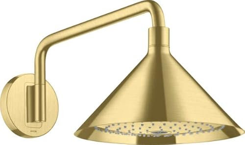 hansgrohe AXOR Starck ShowerSelect 240 2jet Kopfbrause mit Brausearm 400 mm, Wandanschluss, 26021950, Farbe: Brushed Brass