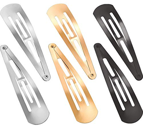 Haarspangen für Kinder,Haarnadeln,30 Stücke 3,1 Zoll Große Metall Snap Haarspangen Kein Schlupf Haarspangen Mädchen Frauen Haar Schmuck (Gold, Silber, Schwarz)