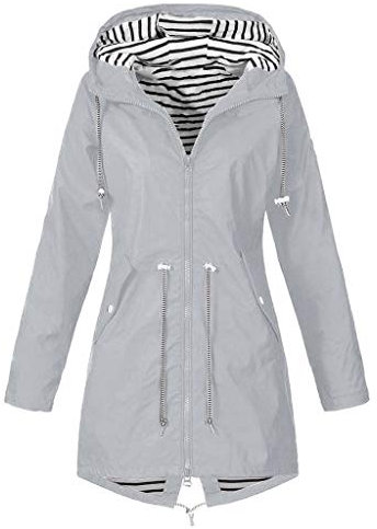 Chanpning Regenjacke Damen Wasserdicht Regenbekleidung Regencape Übergangsjacke Outdoorjacke Leicht Jacke Sportjacke ReißVerschluss Regen Parka Jacke Regenmantel Damen Wasserdicht Atmungsaktiv S-5XL