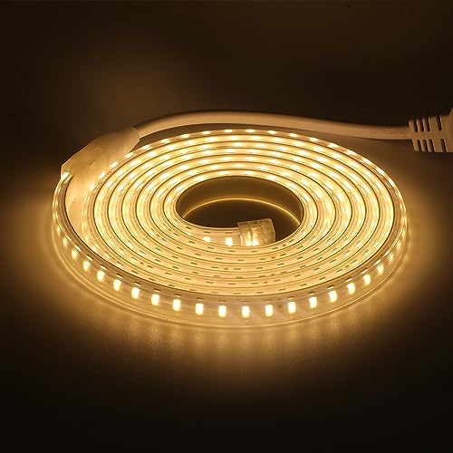 Wisada 6 Meter LED Streifen Warmweiß, 2835 SMD 120LEDs/m Superhell CRI≥90 IP65 Wasserdicht Flexibler Kein Bleidraht LED Band Lichtband für Küche Schlafzimmer Schrank Innendekoration, Beleuchtung