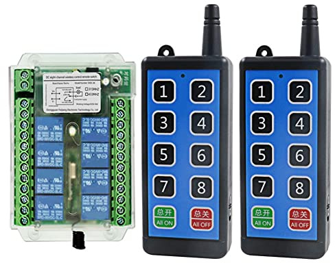 Lckiioy 8 K Wireless RF Fernbedienung Schalter 12V/24V/36V 433MHz Remote Cont Wireless Remote Motor Control Switch DC9V-72V