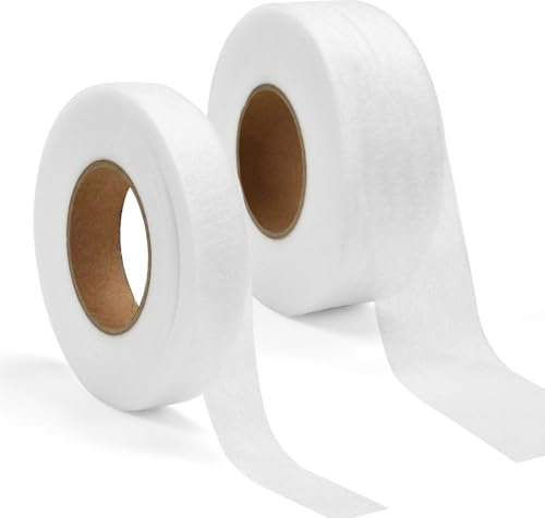 LPAMABA 64mx2cm 64mx4cm Saumband zum Aufbügeln Bügelband Vorhänge Nahtband zum Bügeln Saumband zum kürzen Gardinen ohne Nähen Saumvlies Klebeband Gardinenband Spleißen 20/40mm Textilie Stoffe