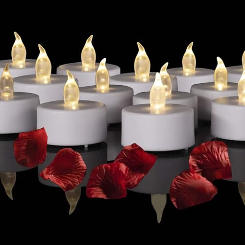 Baikaraer Lot de 150 bougies chauffe-plat LED sans flamme - Fonctionne avec piles - Blanc chaud