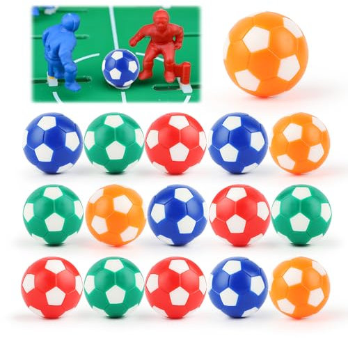 VFANDV 12 Stück Tischfußball, 32mm Tischfußball Kickerbälle, Tabletop Football aus ABS, Tischfussball Bälle Ersatzbälle für Erwachsene und Kinder Fußball Tisch Spiel Bedarf - Orange/Blau/Grün/Rot