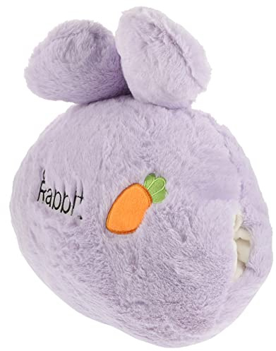 Plüsch Handwärmer Hasenpopo Kissen aus Kurzplüsch Violett für Mädchen | 1 Stück, Dekokissen für Winter und Zimmerdeko, Cartoon Hasenpuppe mit Weicher Haptik