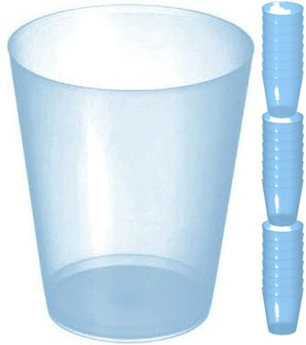 Lot de 25 gobelets en plastique dur réutilisables - Cidre/Mojito 50 cl - Envoi 24h - Plastique dur résistant - Utilisation pour fêtes, anniversaires, festivals, cocktails, bière, verres (25, bleu)