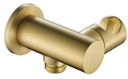 SHUGUANG Support Pommeau de Douche Mural Accroche Pommeau de Douche Rotation à Or Brossé Support Douchette Laiton Porte Pommeau de Douche Rond Fixation Pommeau de Douche Style Simple