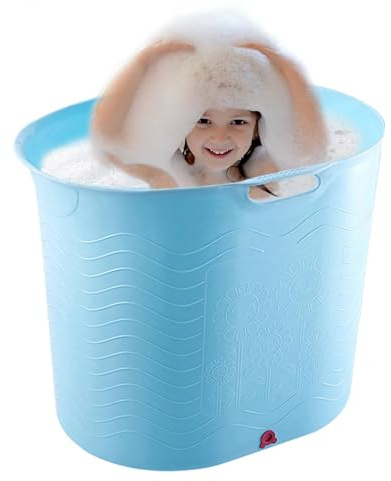 Babybadewanne, Kleinkindbadewanne zum Duschen | Hochtemperaturbeständiger Komfort-Abflussboden für Babybadewannen | Sichere tragbare Badewanne für unterwegs, große Badewanne für Kleinkinder, Badeeimer