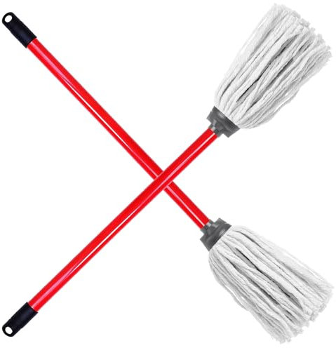 Cotton Floor Mop - Super Absorbent Cotton Mop Head With Handle, Ideal For Home, Office & Commercial Use (Pack of 1)