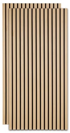 Ollewiellan Akustikpaneele 1.44㎡ 2er Wandpaneele Holz Eiche und Filz 120x60CM Holzpaneele,Wandverkleidung holz für Studio und Zuhause Innenwanddekoration –Wandpaneele Eiche