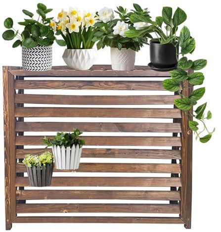 Klimaanlage Abdeckung Holz Balkon Sichtschutz Klimaanlage Blumenregal Balkon Pflanzen Regal Abdeckung Klimaanlage Außengerät Für Klimagerät Split Wandklimaanlage Wasserdicht Und Sonnenschutzmittel(110