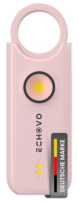 ECHOVO Taschenalarm 140 dB mit LED - Selbstverteidigung für Frauen & Kinder, Schlüsselanhänger mit Alarm, sehr laut Schrillalarm, Handsirene, Abwehr & Selbstschutz für unterwegs zur Sicherheit (Pink)