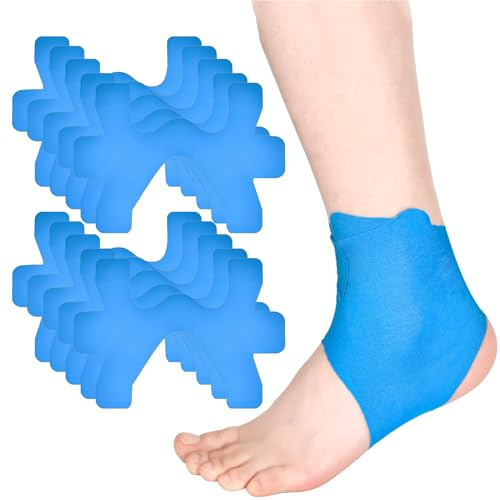 10 Stück Kinesiotapes für Knöchel,Tape Knöchel,Tape Fussgelenk,Physio Tape,Kinesiotapes Vorgeschnitten,Wasserfestes & Elastisches,Trage-komfort,Muskelstraffende Bänder,für Knieschmerzen - Blau