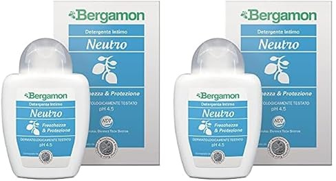 Bergamon - Freschezza & Protezione, Detergente Intimo, Ph 4.5, 200 Ml, Neutro, Bergamotto (Confezione da 2)