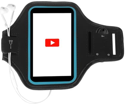 PATIKIL Running Phone Holder Armband 6.2, with Card Slot & Key Pockets for Earphones Credit Cards Cell Phone Arm Bands for Sports Gym Workouts Exercise Black/Blue