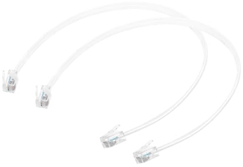 sourcing map Confezione da 2 cavi telefonici da 0,3 m, RJ12 6P6C, da maschio a maschio, dritto, per casa, ufficio, bianco