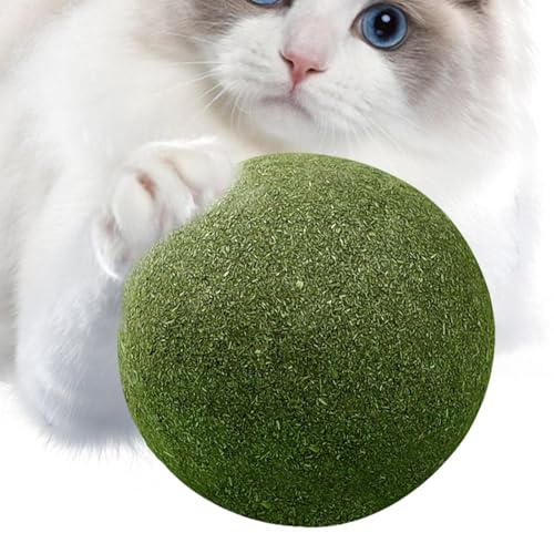 Spielzeug mit Katzengras - Große Katzenfischkugeln 10 cm, natürliches Spielzeug für Innenkatzen, Graskatze lecken Rettungsleine | Anregende Accessoires für neugierige Katzen, aromatische Kugeln