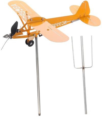 Toyvian Decoración De Veleta De Avión Veleta De Hierro para Jardín Molino De Viento para Exteriores De Suelo para Césped y Patio