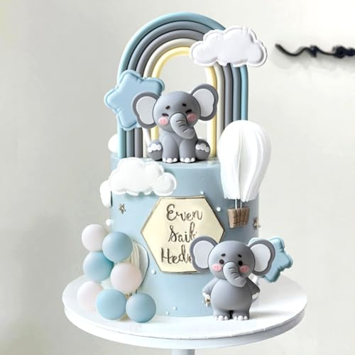 Its a Boy Cake Decorations Elephant Cake Topper Balls Decoration | for Baby Boy Birthday Party Gender Reveal Baby Shower Party Supplies