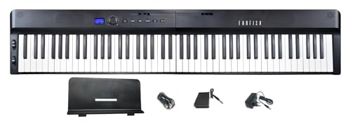 BONTEMPI - Farfisa Digitalpiano Midi Hopfällbart och Portabelt med 88 Tangenter med Touchfunktion 2 Stereo Högtalare och Integrerade Pedagogiska Funktioner 126x25x6 cm