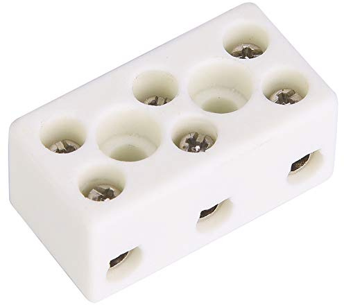 SHUAIGUO Terminali in Ceramica, Connettore a 3 Vie di Porcellana Resistente Ad Alta Temperatura, Isolato e Anti-invecchiamento, Buona stabilità per Connessione di Alimentazione, Cavi, Prese e TV