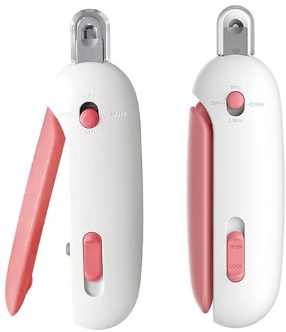 Budtze Pets Nail Clippers and Trimmers for Indoor Cats & Small Animals, Safety Lock and Nail File, Nail Trimmer & Claw Scissors for Home Grooming - Professional Grooming Tool for Pets (Pink)