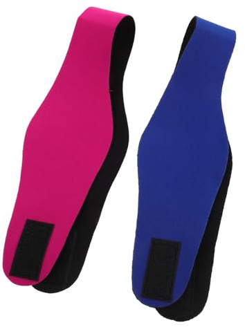 KOMBIUDA 2 piezas Diadema Protección Oídos Natación Ajustable Neopreno Resistente para Mujer con Diseño Cartoon Rosa y Azul para Piscina y Baño