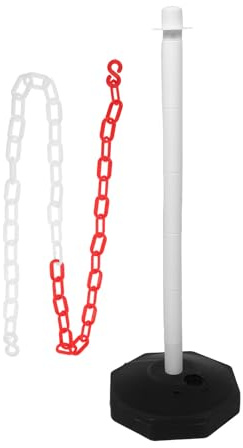 Healeved 1 Set Traffic Delineator Post, Safety Barrier with Refillable Base, Plastic Chain (3.3ft) Safe Cone Equipment for Parking Lots Driveways Construction Sites