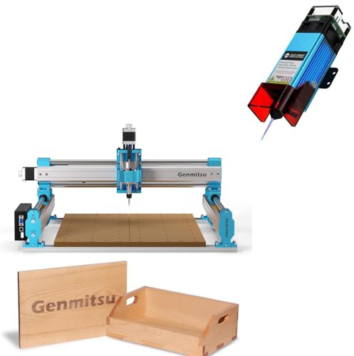 Genmitsu CNC-Fräsmaschine 4040-PRO + 5,5 W FAC-Lasermodul, Graviermaschine mit GRBL Steuerung, 3 Achsen CNC-Maschine, Arbeitsbereich 400 x 400 x 78mm