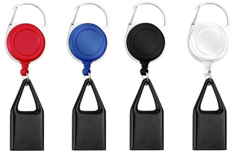 EUYKQNOI 4 Porta Clipper，Porta Accendino Allungabile in Metallo con Cavo Retrattile，Espositore Universale per Accendini，Antifurto per Casa Bar