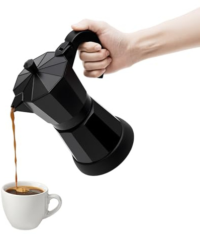 Haoxuesen Caffettiera Elettrico 300ML Macchina Caffè Espresso Con Base, Schiumatore Di Latte Funzione Tenuta Calda, Per Preparare Diversi Tipi Di Caffè Cappuccino Caffè Al Latte Ecc
