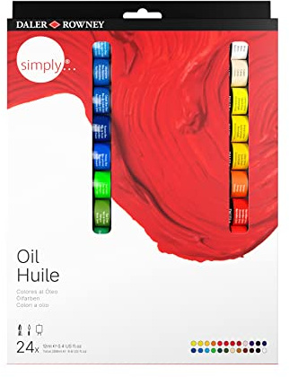 Daler Rowney Simply - Set peinture à l'huile 24 tubes 12ml