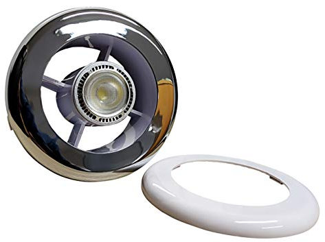 4 5 6 Shower Light Chrome & White 12v Transformer Bathroom Zone 1 & 2 Ventilation (4 100mm, White/Chrome)