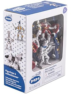 Mini-Ritter-Figuren 12er-Set Spielzeug, Mittelalter-Kollektion, ab 3 Jahren | Kreatives Spiel in einer Fantasiewelt | 8 x 8 x 15 cm | handbemalt | komplettes Sammlerset | Geschenkidee für Kinder heute