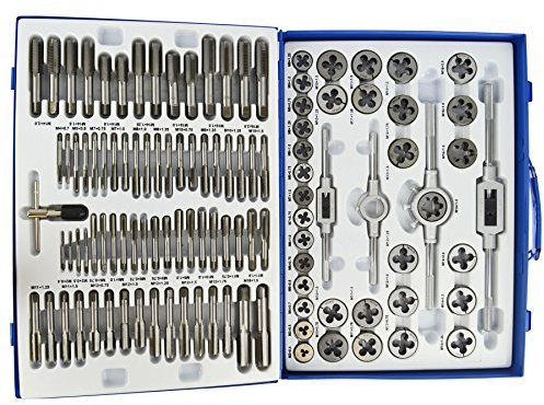 Juego de machos de roscar y terrajas métricas 110pc reparación de roscas M2 - M18 TE342 Tapón cónico