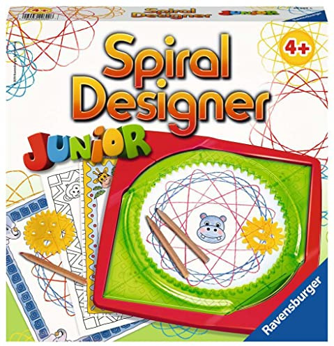 Ravensburger Spiral-Designer Junior 29699, lär sig att rita för barn från 4 år, kreativt teckenset med mallar för färgglada spiralbilder och mandalas