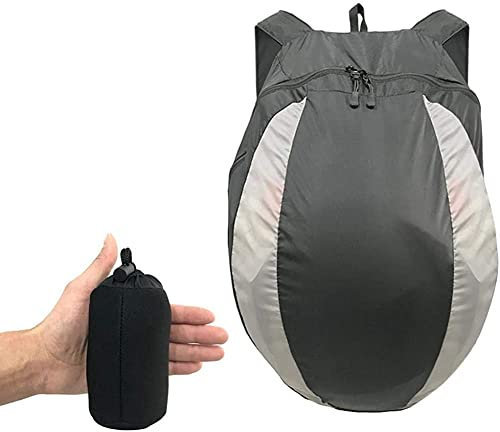 Jbsceen Zaino pieghevole multiuso per casco, protezione dalla polvere, borsa leggera per casco da moto, borsa da palestra, borsa da viaggio, capacità 28L, Nero