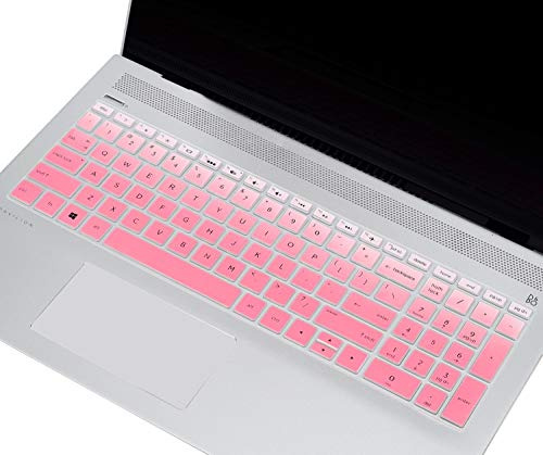 Tangentbordsskydd kompatibelt 15,6 tum HP Pavilion x360 15-BR075NR/HP Pavilion 15-BS 15-BW 15-CC 15-CB 15-CD / HP Envy x360 15M-BP 15M-BQ, 17.3 HP Envy 17M 17-BS tangentbordsskydd (Omber Rosa)
